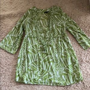 Gorgeous green beach coverup.